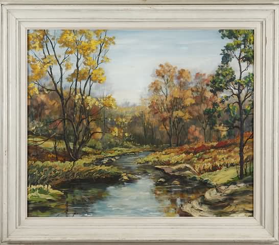 Appraisal: Autumn oil on masonite x SLR C I Dreisbach titled