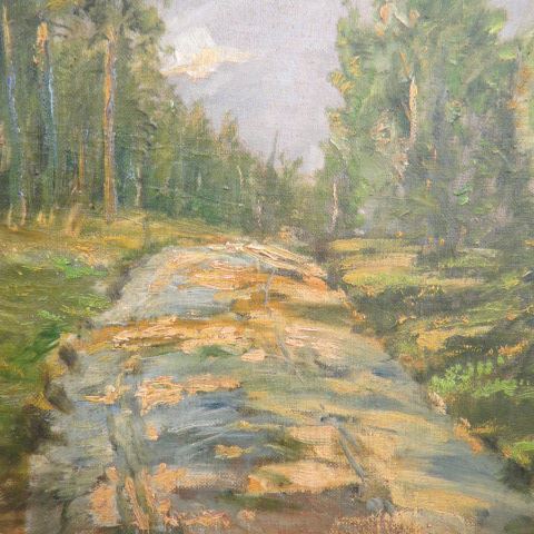 Appraisal: Colin Campbell Cooper oil landscape with a country road on