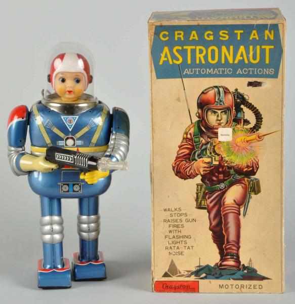 Appraisal: Tin Litho Cragstan Astronaut Battery-Op Toy Description Japanese Working Made