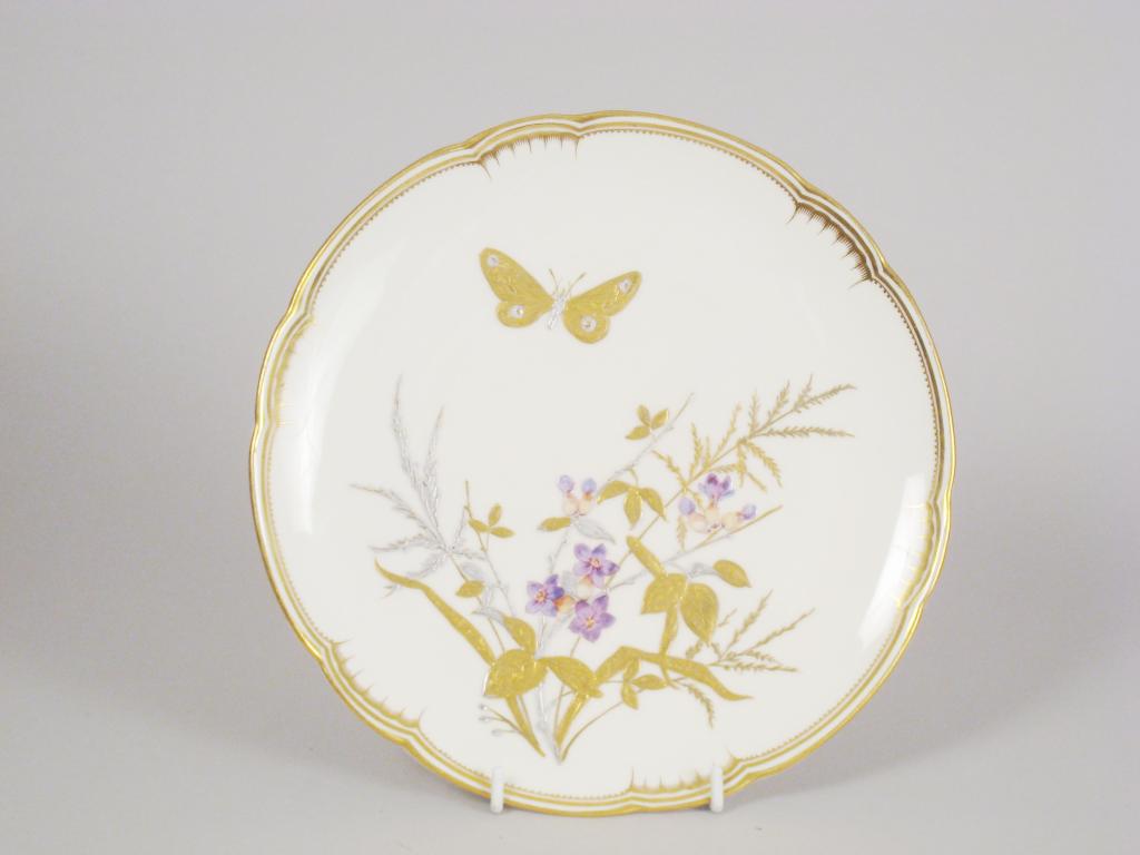 Appraisal: A th Century Derby Cabinet Plate painted butterfly and floral