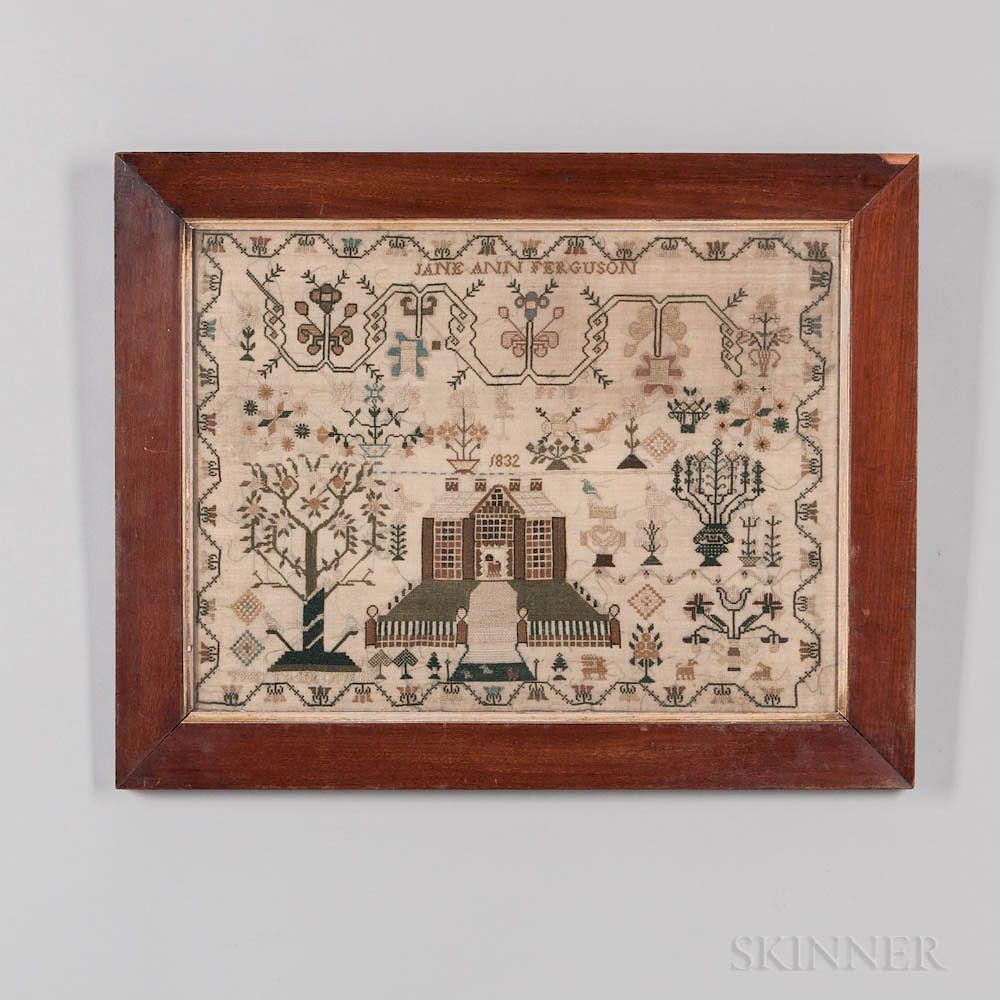 Appraisal: Dated Jane Ann Ferguson Needlepoint Sampler Dated Jane Ann Ferguson