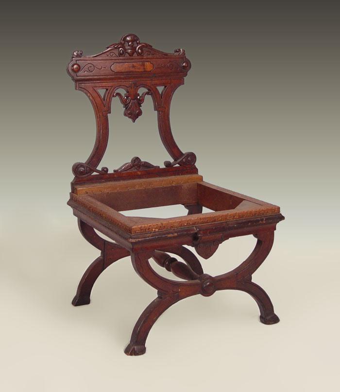 Appraisal: POTTIER STYMUS QUALITY WALNUT VICTORIAN SIDE CHAIR FRAME ''h x