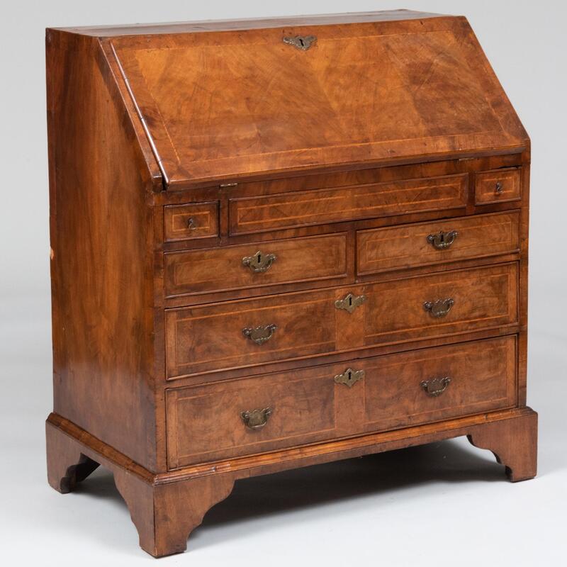 Appraisal: George II Walnut Slant-Front Desk x x in Condition Old