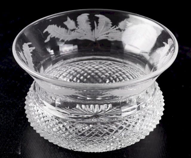 Appraisal: Edinburgh Scotland Crystal Thistle Finger Bowl Edinburgh Crystal Thistle cut