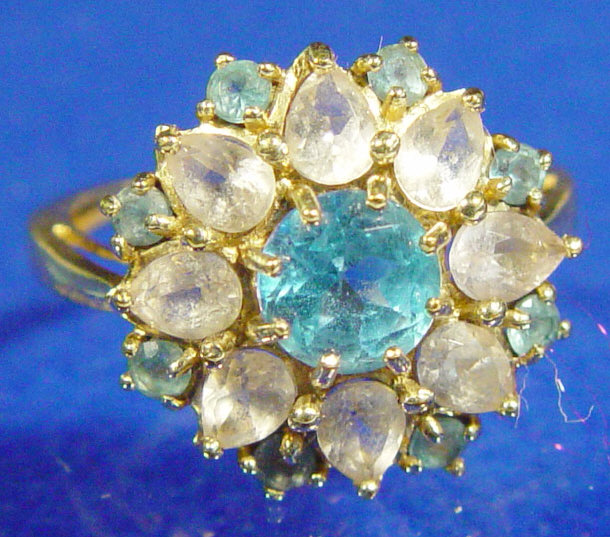 Appraisal: ct gold blue and white stone ring