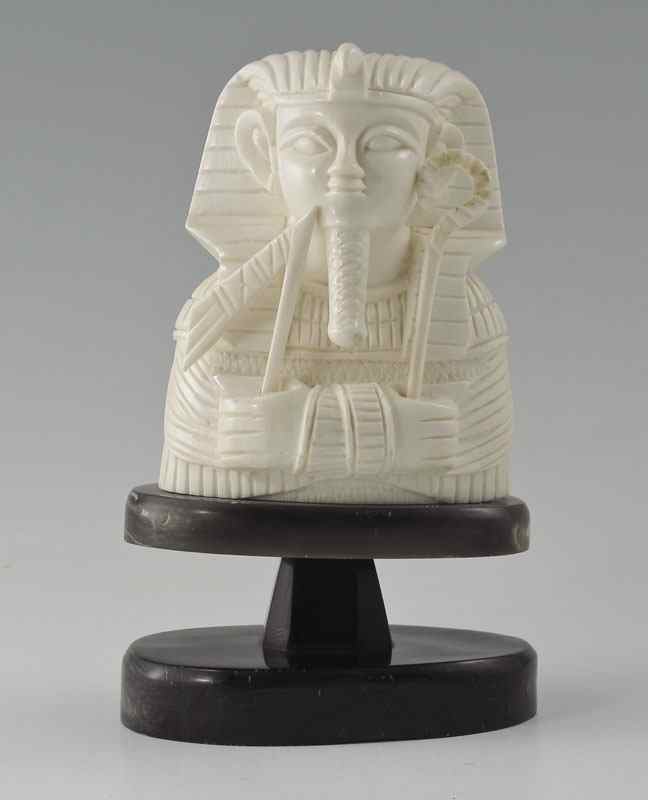 Appraisal: CARVED IVORY KING TUTANKHAMUN BUST Carved bust of Egyptian pharaoh