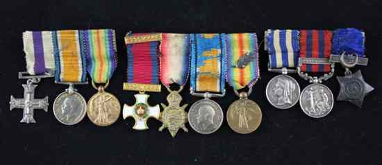 Appraisal: Three medal miniatures groups including D S O M C