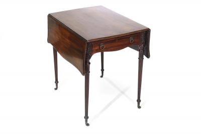 Appraisal: A George III mahogany Pembroke table on fluted legs with