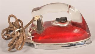 Appraisal: Rare Saunder's Red Silver Streak Pyrex Glass Iron Saunder's Since