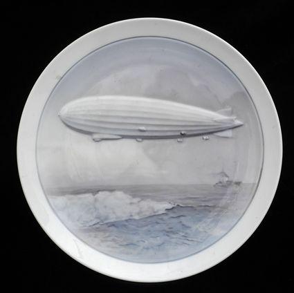 Appraisal: ROTHENTHAL PORCELAIN ZEPPELIN PLATE Marked Rosenthal centering a crown and