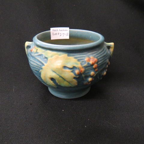 Appraisal: Roseville Bushberry Art Pottery Vase blue -