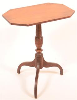 Appraisal: American Federal Cherry Tilt Top Candle Stand Ring turned vasiform