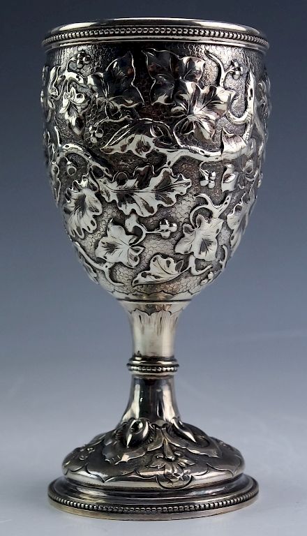 Appraisal: Tiffany Co Grosjean Woodward Sterling Goblet Guaranteed Authentic Rare Civil