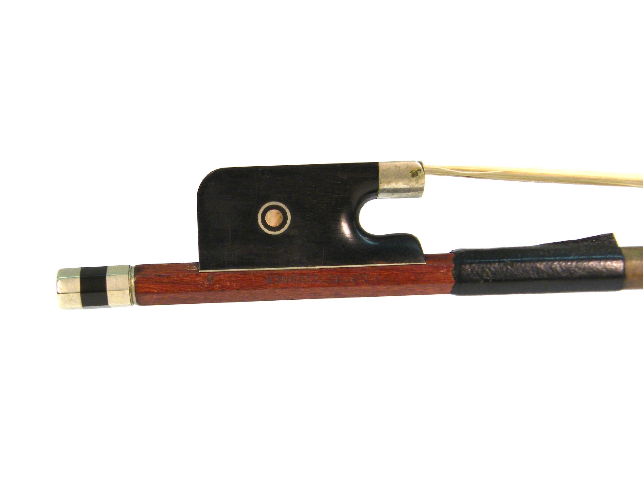 Appraisal: German nickel mounted violoncello bow by and stamped F C