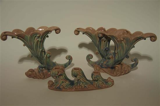 Appraisal: Sale Lot Three Haeger Pottery Table Articles s comprising two