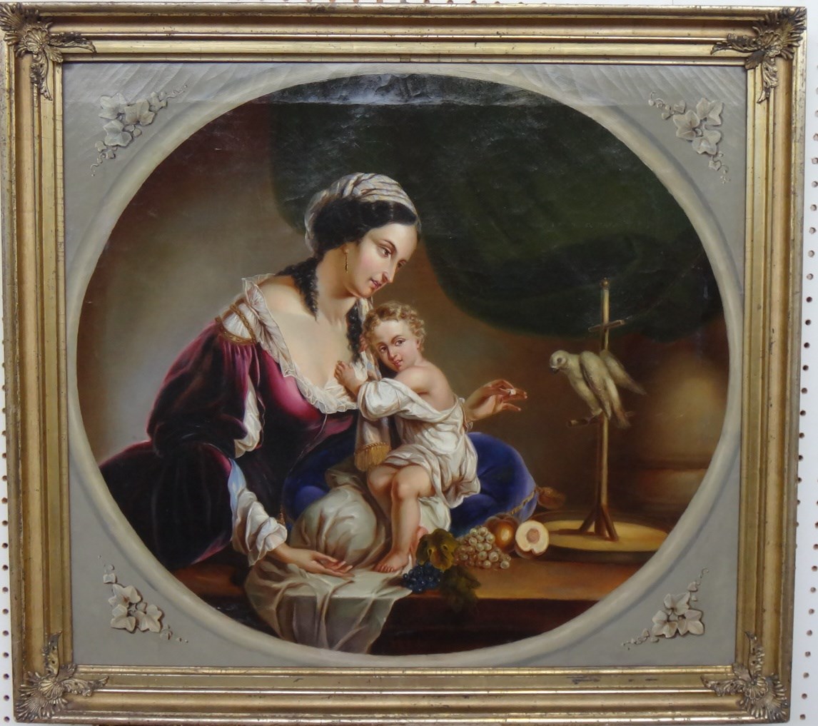 Appraisal: Continental School th century Portrait of a mother and child