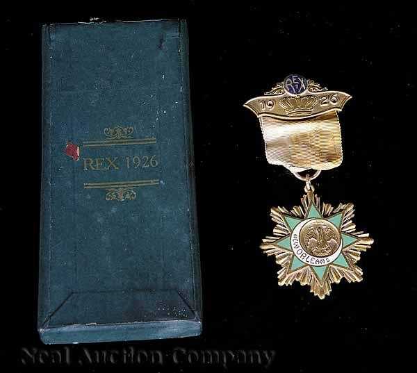 Appraisal: MARDI GRAS Rex Duke's medal in original presentation box