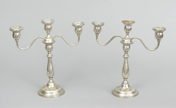 Appraisal: A Pair of Sterling Silver Candelabra by International American th