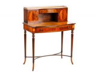 Appraisal: English Mahogany Inlaid Ladies Writing Desk English th century Mahogany