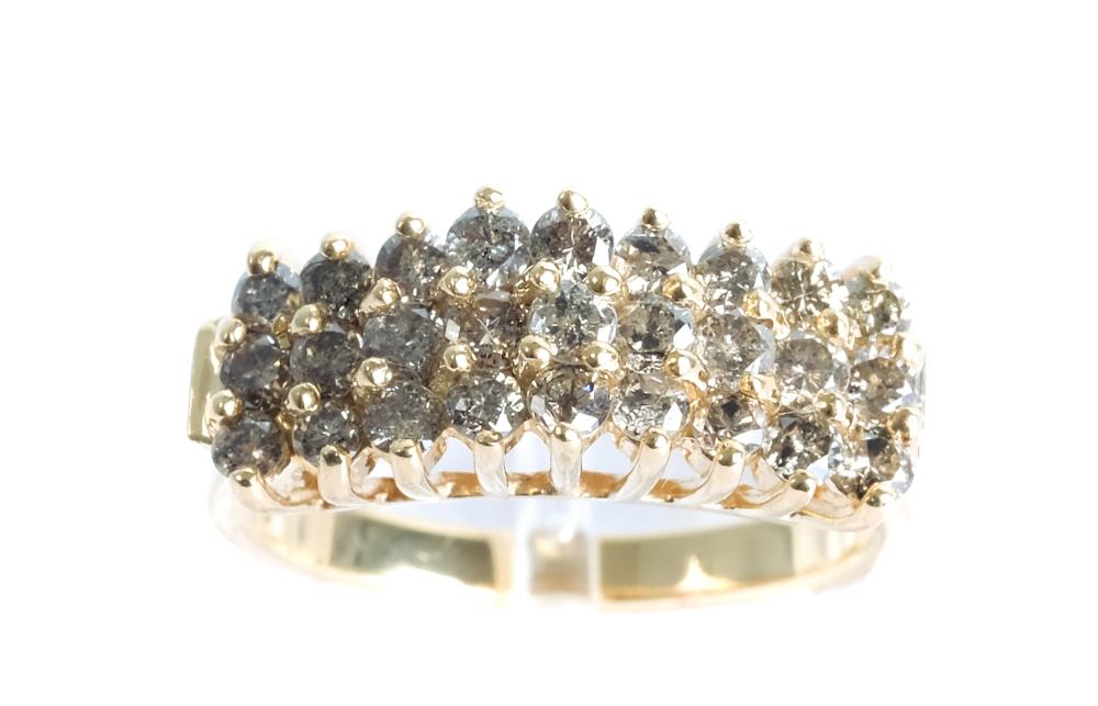 Appraisal: K YELLOW GOLD RING W OVER DIAMONDS K yellow ring