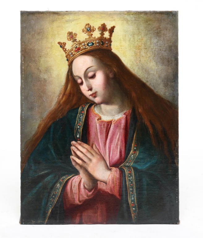 Appraisal: PORTRAIT OF THE VIRGIN MARY European school most likely th