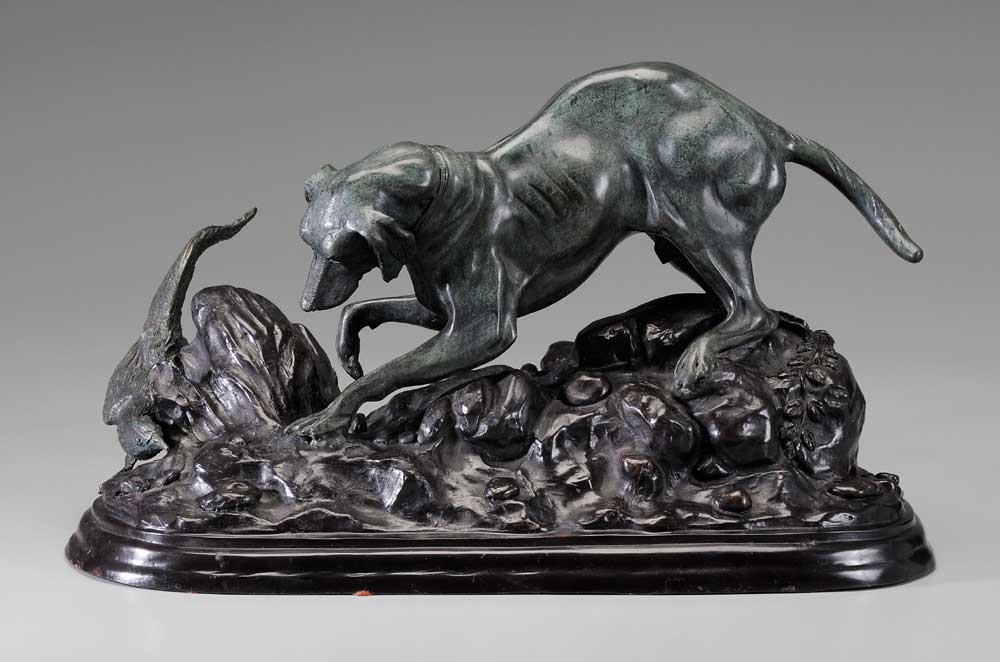 Appraisal: French School late th early st century Dog with Pheasant