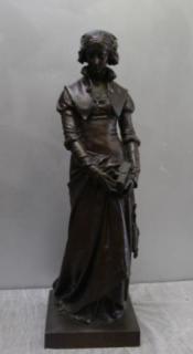 Appraisal: Aizelin Eugene Antoine Signed Bronze Sculpture Marguerite Large and great