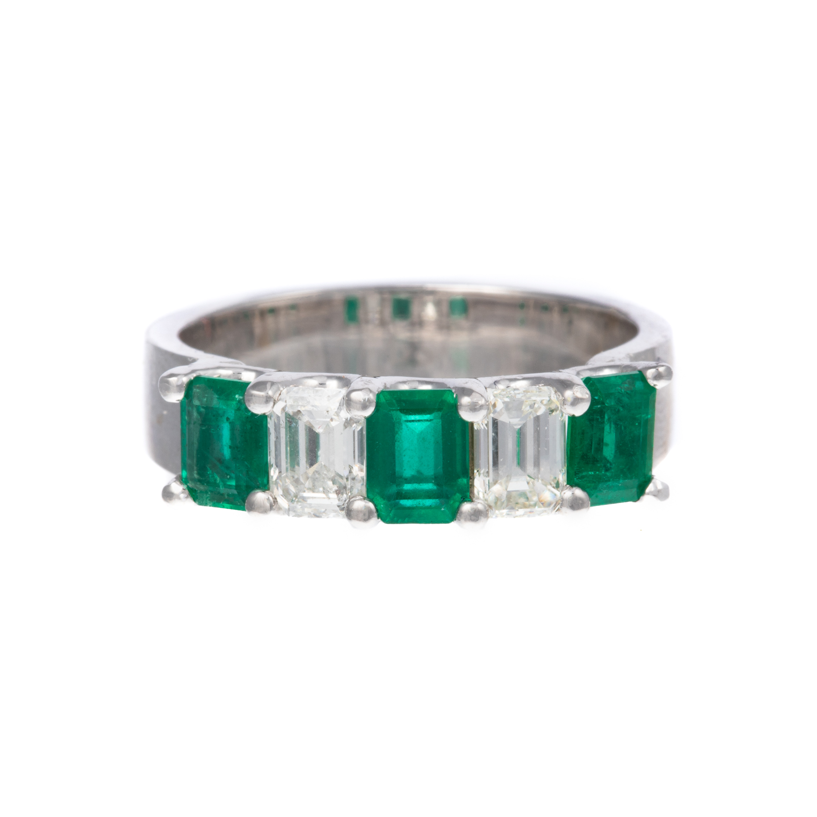 Appraisal: A WIDE CTW EMERALD DIAMOND BAND IN K K white