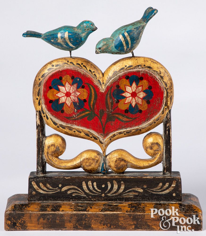 Appraisal: Pam Schifferl carved and painted love bird group Pam Schifferl