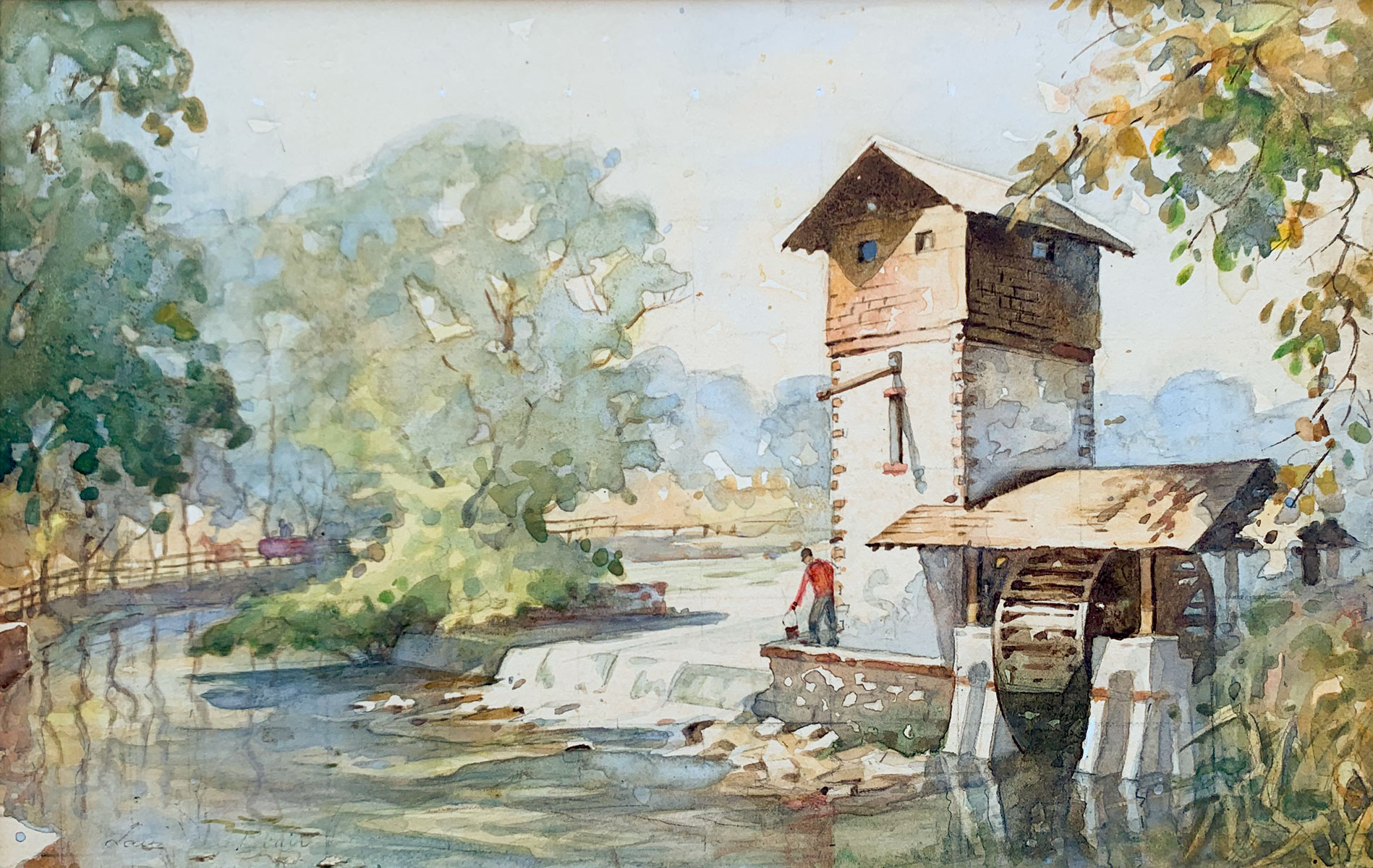 Appraisal: BLAIR Lawrence American - ''Red Mill New Jersey'' Watercolor sight