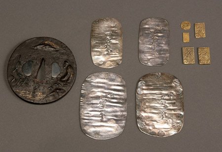 Appraisal: Group of Nine Japanese Gold and Silver Coins Edo Period