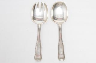 Appraisal: Georg Jensen Silver Old Danish Salad Set Georg Jensen Old