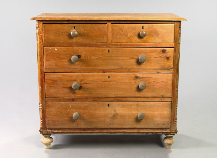 Appraisal: Victorian Pine Chest late th century the rounded rectangular top