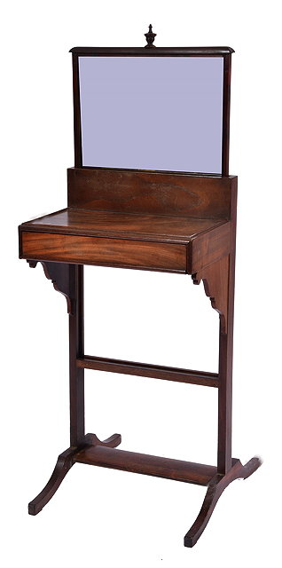 Appraisal: A TH CENTURY MAHOGANY GENTLEMAN'S DRESSING STAND with tray top