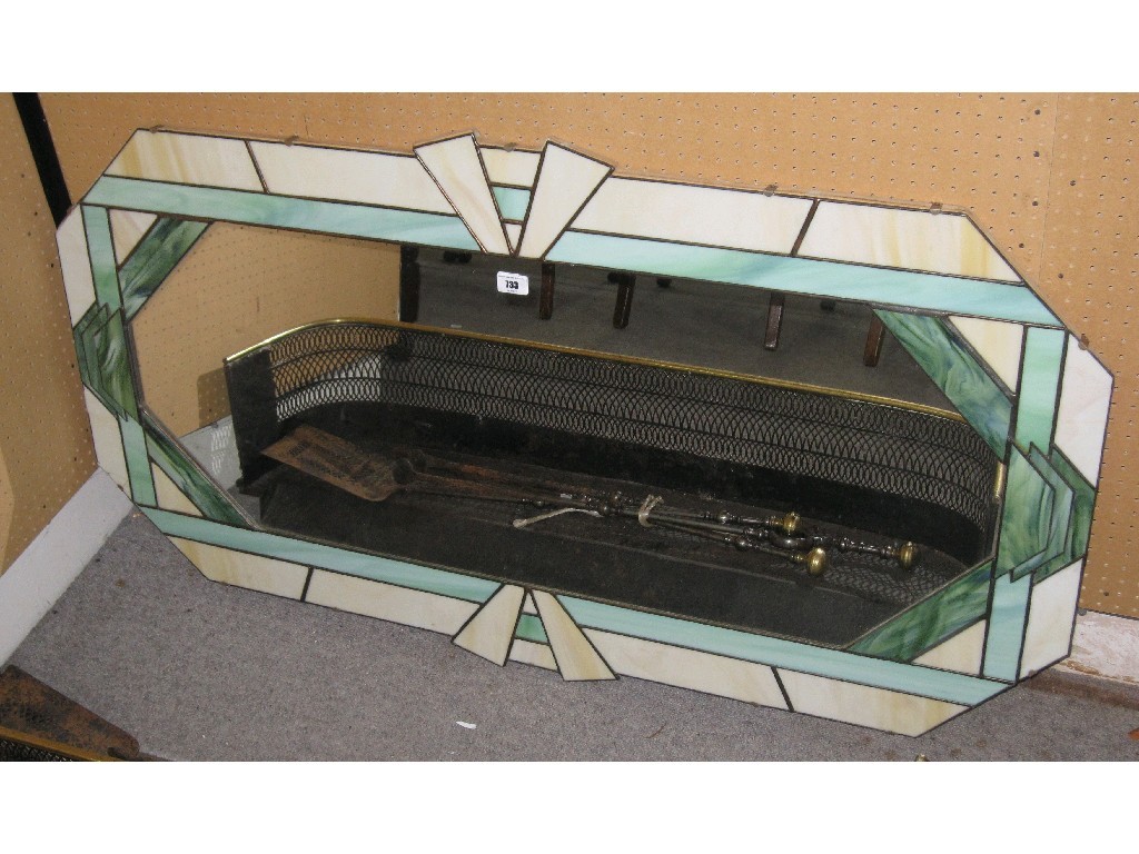 Appraisal: Art Deco style leaded glass wall mirror