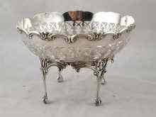 Appraisal: A pierced silver bon bon dish on four feet Birmingham