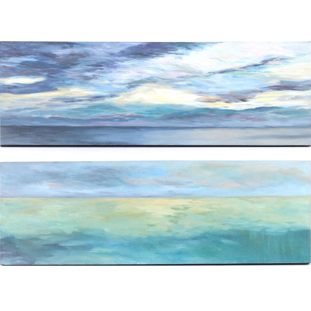 Appraisal: VALERIE EICKMEIER AMERICAN TH ST CENTURY DAYBREAK - DIPTYCH OIL