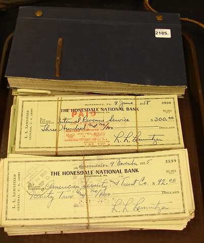 Appraisal: Large grouping of checks from 's all written and signed