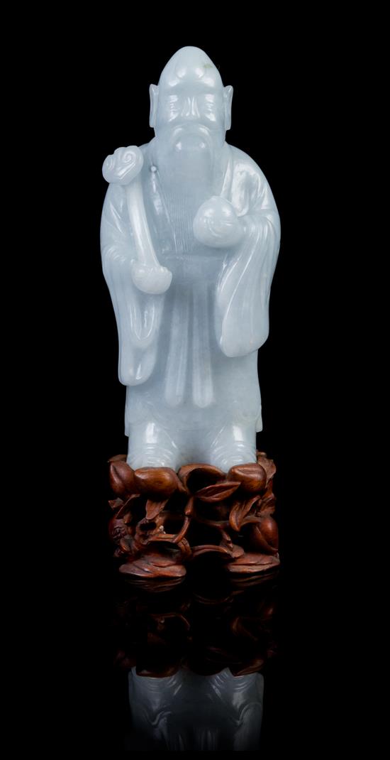 Appraisal: Sale Lot A Chinese Jadeite Figure of Immortal Shoulao late