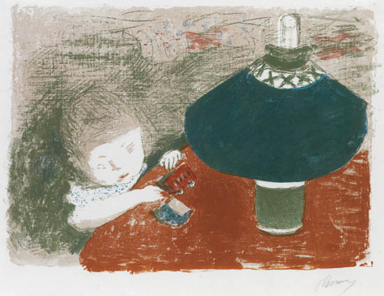 Appraisal: PIERRE BONNARD L'Enfant la Lampe Color lithograph on Chine volant