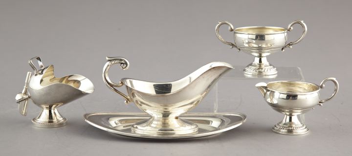 Appraisal: Four Sterling Silver and Silverplate Table Articles including a sterling