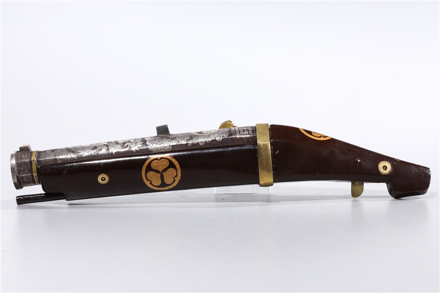 Appraisal: Japanese Edo Period matchlock pistol the barrel with gold and