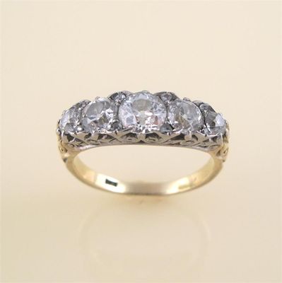 Appraisal: A diamond five stone ring the five graduated circular cut