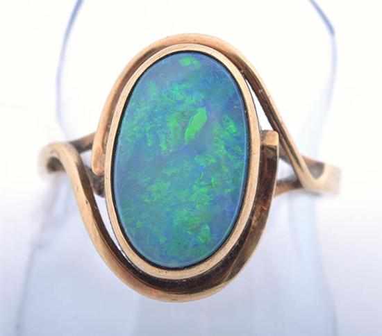 Appraisal: AN OPAL DOUBLET DRESS RING STAMPED CT GOLD