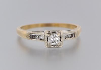 Appraisal: A Ladies' Vintage Diamond Engagement Ring k yellow and white