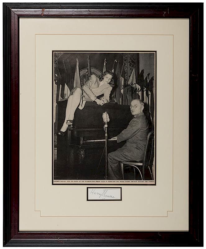 Appraisal: Harry Truman Framed Autograph Display Truman Harry S Harry Truman