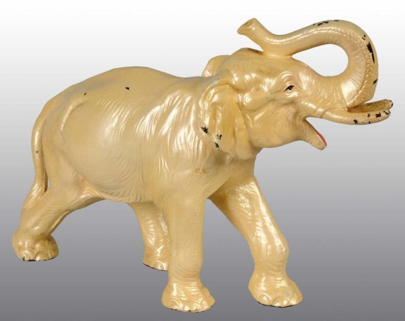 Appraisal: Cast Iron Elephant Doorstop Description Made by Hubley Unusual pearlized