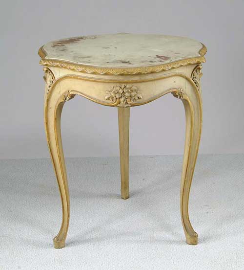 Appraisal: ANTIQUE FRENCH STYLE STAND Shaped top with carved leaf edge