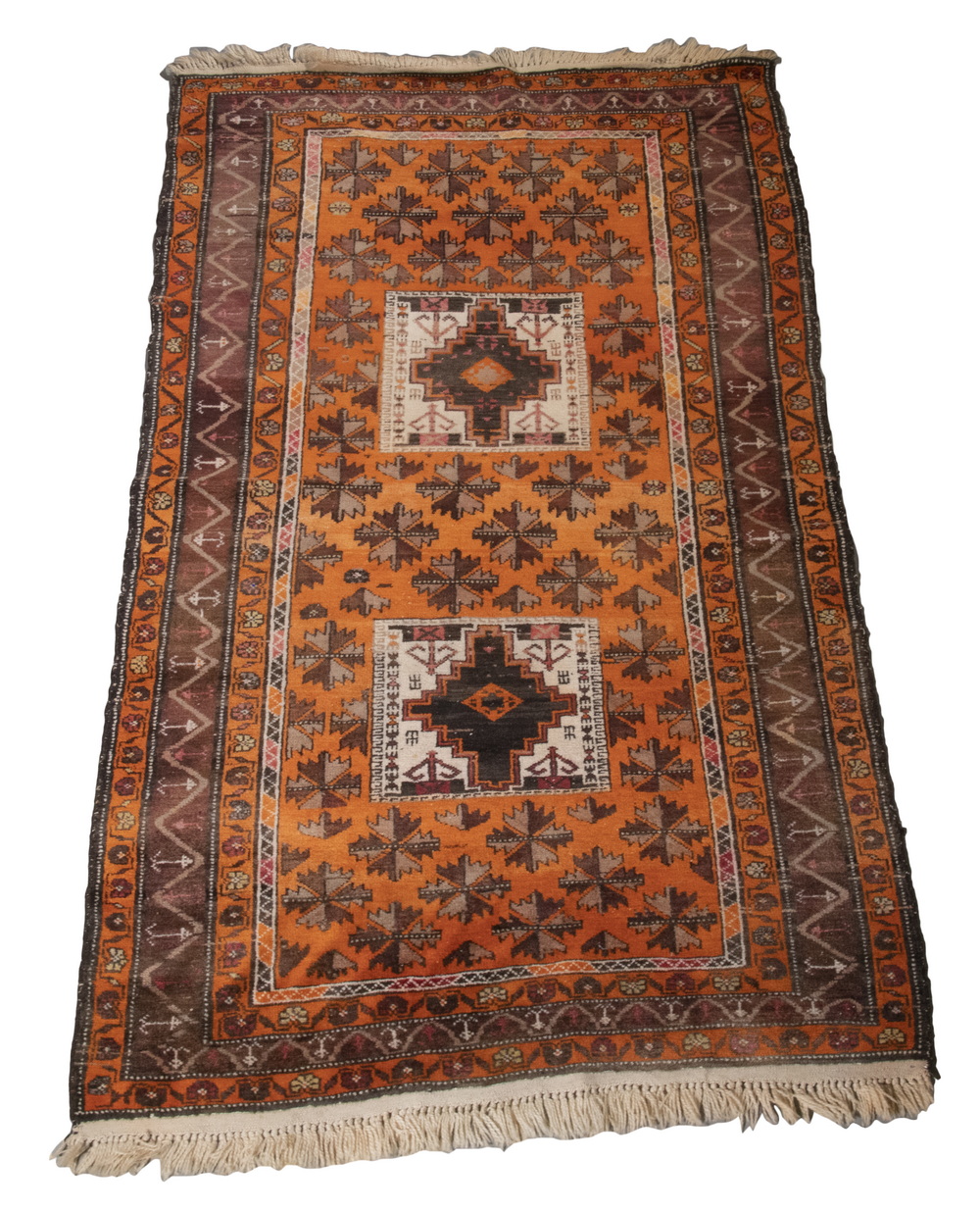 Appraisal: TURKISH RUG ' X ' Turkish rug two square medallions