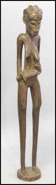 Appraisal: AFRICAN CARVED WOOD FIGURE MOTHER AND CHILD Senufo Ivory Coast